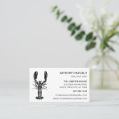 Carte De Visite Restaurant Graphic de homard noir et blanc, Boutiq (Debout devant)