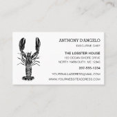 Carte De Visite Restaurant Graphic de homard noir et blanc, Boutiq (Devant)
