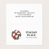 Carte De Visite Restaurant italien moderne Tente | Salade d'aquare (Extérieur déplié)