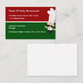 Carte De Visite Restaurant Italien Style Européen (Devant / Derrière)