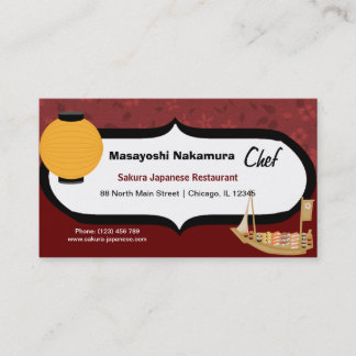Carte De Visite Restaurant japonais chef