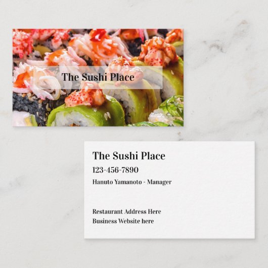Carte De Visite Restaurant japonais de sushi (Devant / Derrière)