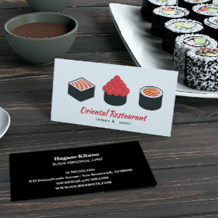 Carte De Visite Restaurant japonais moderne Sushi Nigiri Gunkan