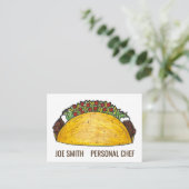 Carte De Visite Restaurant mexicain Beef Taco Chef personnel (Debout devant)