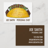 Carte De Visite Restaurant mexicain Beef Taco Chef personnel (Devant / Derrière)