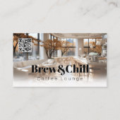 Carte De Visite Restaurant moderne | Bar café | Code QR (Devant)