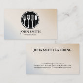 Carte De Visite Restaurant moderne blanc et noir Chef (Devant / Derrière)