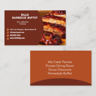 Carte De Visite Restaurant Moderne Buffet Barbecue