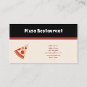 Carte De Visite Restaurant Pizza (Dos)