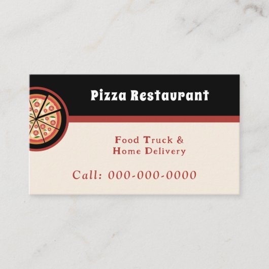 Carte De Visite Restaurant Pizza (Devant)