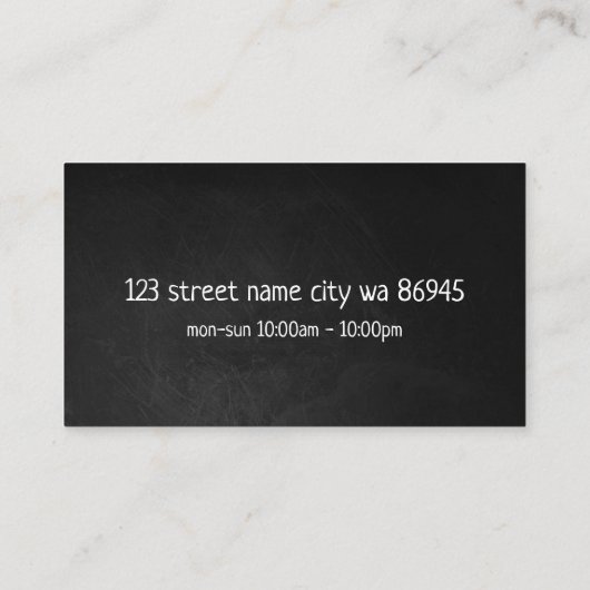 Carte De Visite Restaurant Pizza (Dos)