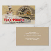 Carte De Visite Restaurant Pizzeria Nourriture Dîner Restauration (Devant / Derrière)