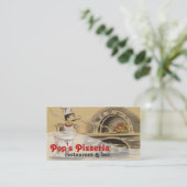 Carte De Visite Restaurant Pizzeria Nourriture Dîner Restauration (Debout devant)