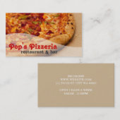 Carte De Visite Restaurant Pizzeria Restauration Rapide Traiteur (Devant / Derrière)