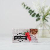 Carte De Visite Restaurant | Poivrons épicés et flakes (Debout devant)