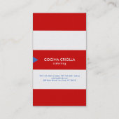 Carte De Visite Restaurant portoricain ou restauration de drapeau (Dos)