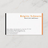 Carte De Visite Restaurant professionnel élégant et restauration (Dos)