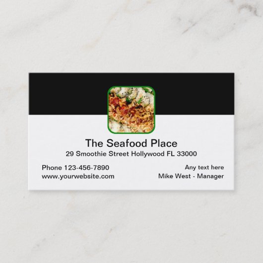 Carte De Visite Restaurant Seafood Design moderne (Devant)