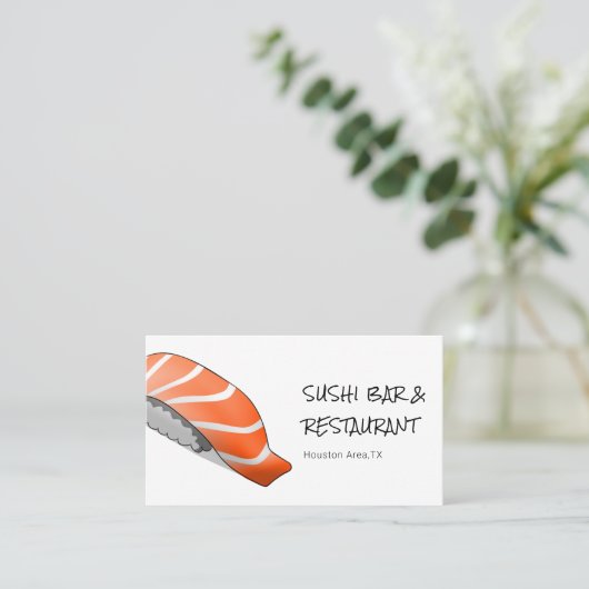 Carte De Visite Restaurant Sushi Entièrement Personnalisable (Debout devant)