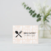 Carte De Visite Restaurant Ustensiles (Debout devant)