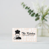 Carte De Visite Restaurant Ustensiles | Logo du chef (Debout devant)