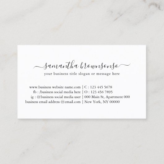 Carte De Visite Restaurant vinicole dessin d'art simple (Dos)