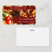 Carte De Visite restauranty cafe , editable  (Devant / Derrière)