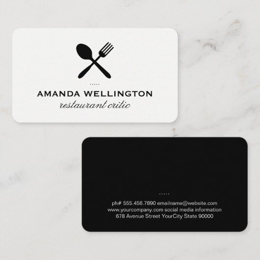 Carte De Visite Restauration (Devant / Derrière)