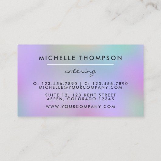 Carte De Visite Restauration (Dos)