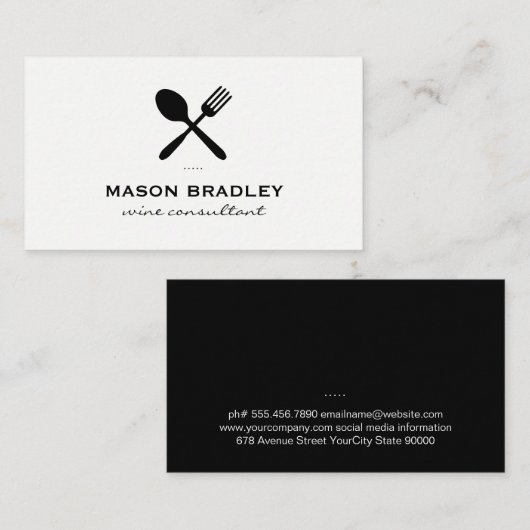 Carte De Visite Restauration (Devant / Derrière)