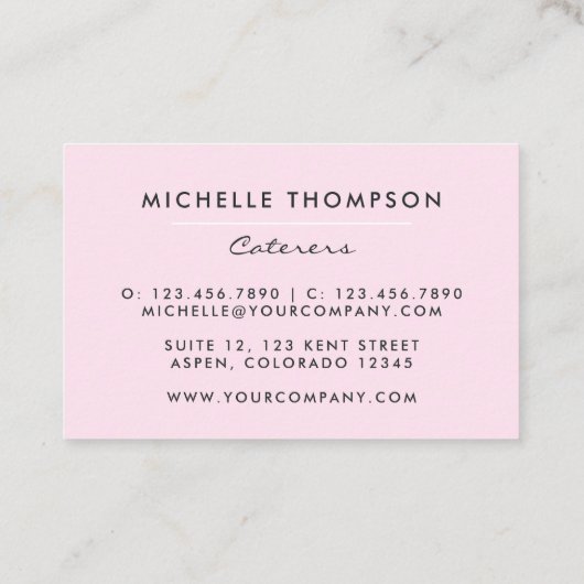 Carte De Visite Restauration (Dos)