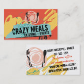 Carte De Visite Restauration abstraite de chef d'ustensiles de (Devant / Derrière)