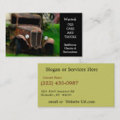 Carte De Visite Restauration antique vintage d'automobile (Devant / Derrière)