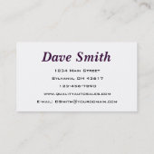 Carte De Visite Restauration automatique (Dos)