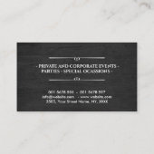 Carte De Visite Restauration - Chef personnel - blanc sur bois noi (Dos)