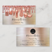 Carte De Visite Restauration Chef Personnel Cuisine Couteaux Rose  (Devant / Derrière)