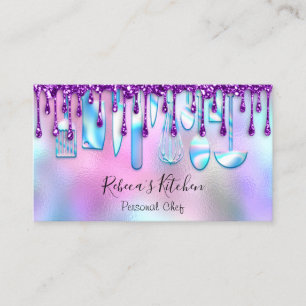 Carte De Visite Restauration Chef Personnel Cuisine Couteaux Viole