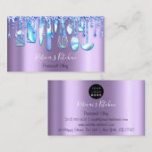 Carte De Visite Restauration Chef Personnel Cuisine Purple Blue Dr (Devant / Derrière)