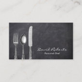 Carte De Visite Restauration Chef Personnel Restaurant Chalkboard (Devant)