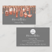 Carte De Visite Restauration Chef Personnel Restaurant Cuivre Gris (Devant / Derrière)