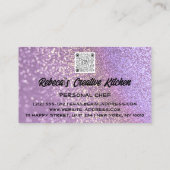 Carte De Visite Restauration Chef personnel Restaurant QR Code Pur (Dos)