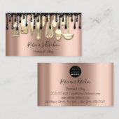 Carte De Visite Restauration Chef personnel Restaurant Rose Drip G (Devant / Derrière)