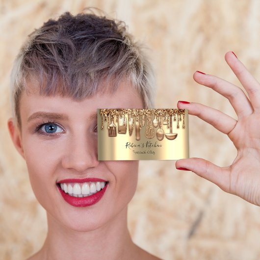 Carte De Visite Restauration Chef personnel Restaurant Rose Drip V