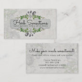 Carte De Visite Restauration chic minable de chef d'herbes de (Devant / Derrière)