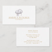 Carte De Visite Restauration Cuisine Aquarelle Casquette du chef (Devant / Derrière)