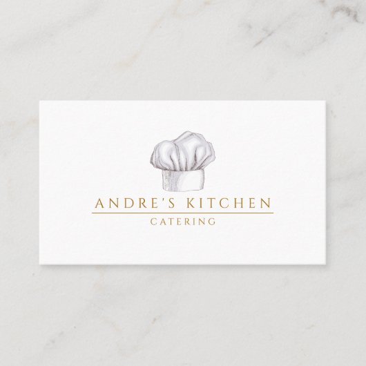 Carte De Visite Restauration Cuisine Aquarelle Casquette du chef (Devant)