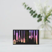 Carte De Visite Restauration Cuisine Chef Personnelle Ustensiles (Debout devant)