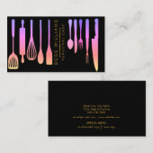 Carte De Visite Restauration Cuisine Chef Personnelle Ustensiles (Devant / Derrière)