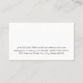 Carte De Visite Restauration de banquets | Culinaire (Dos)