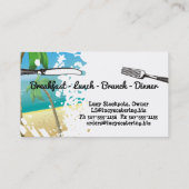 Carte De Visite Restauration de chef d'ustensiles de fourchette (Dos)